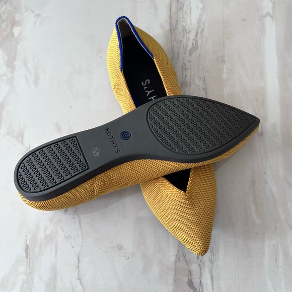 Rothy’s Yellow Marigold The Point Flats Size 7 - Picture 3 of 7